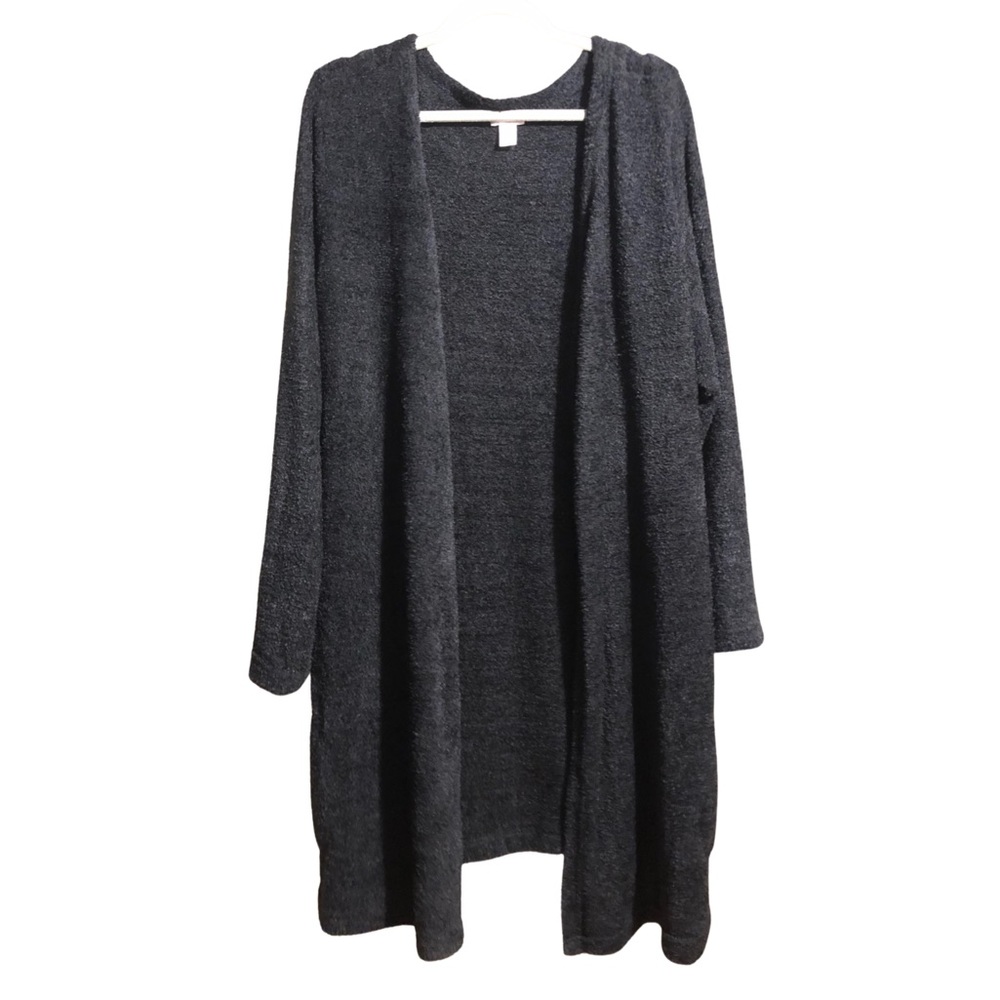 XXL Ambrielle Lounge Open Black Robe